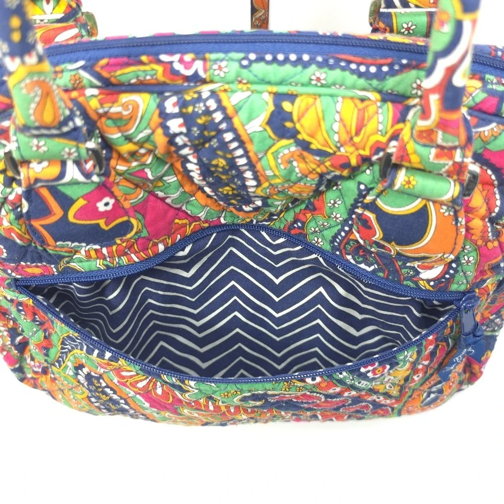 Vera Bradley Turnlock Satchel Bag Venetian Paisley Multicolor Quilted Handbag